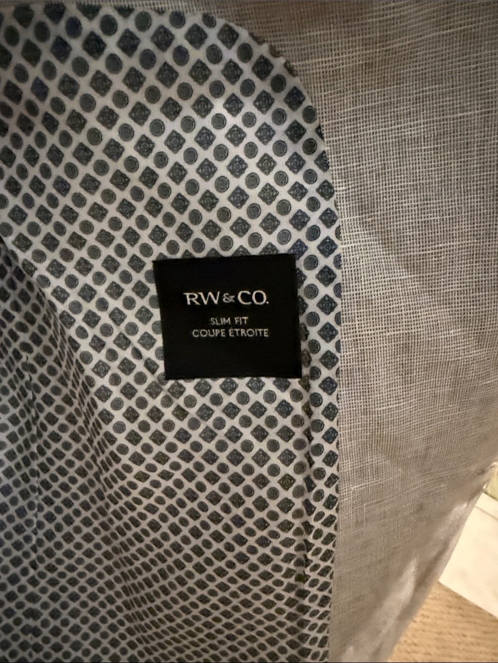 RW&CO. Light Gray Men's Linen-Blend Blazer - Two-Button Sport Coat - Picture 2 of 3